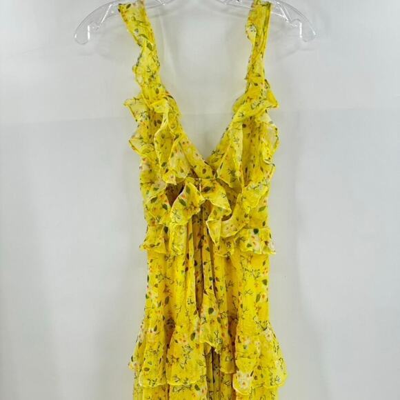 OPT Missa Midi Dress Tiered Ruffle One Pretty Time Sz M Feminine Whimsical - Picture 7 of 10